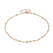 Honeyhandy Faceted Round Natural Tourmaline Beaded Necklaces, with Brass Lobster Claw Clasps, Golden, 16-1/8 inch(41cm)