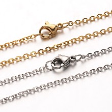 Honeyhandy 304 Stainless Steel Cable Chain Necklaces, with Lobster Claw Clasps, Mixed Color, 19.7 inch(50cm)