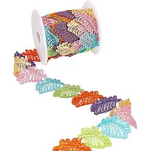 Arricraft Leaf Decorating Lace Trim Ribbons, 7.5 Yard ×1.6" Plant Style Polyester DIY Ribbon for Sewing, Craft Decoration