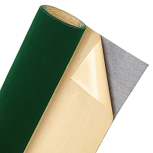 BENECREAT Self Adhesive Velvet Flocking Fabric, for Jewelry Drawer Craft Fabric Peel Stick, Dark Green, 25x0.08cm