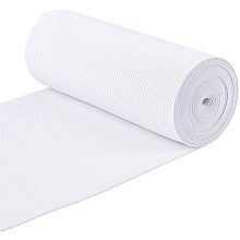 BENECREAT 3.3 Yard/3m 6 Inch Wide Flat Elastic Band White Heavy Stretch Knit for Garment Sewing Project