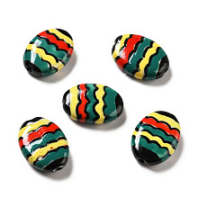 Handmade Printed Porcelain Beads, Paw Prints, Mixed Color, 13.5x15x9.5mm, Hole: 1.8mm