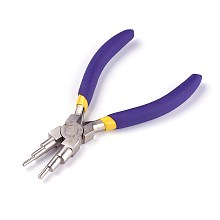 ARRICRAFT 6-in-1 Bail Making Pliers, Carbon Steel 6-Step Multi-Size Wire Looping Forming Pliers, Ferronickel, Purple, Loop Size: 2mm/3mm/4mm/5mm/7.5mm/9mm, 14.5x7.9x1.3cm