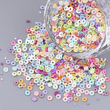 Honeyhandy Ornament Accessories, PVC Plastic Paillette/Sequins Beads, Drilled & No Hole, Flat Round, Mixed Color, 1~2.5x0.5mm, Hole: 0.8mm