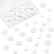 OLYCRAFT 100PCS White Resin Snowflakes Christmas Snowflake Resin Charms Resin Embellishment Ornaments for Scrapbooking, Resin Crafts - 3 Sizes