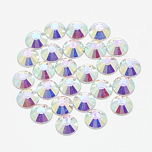 Honeyhandy Flat Back Glass Rhinestone Cabochons, Back Plated, Half Round, Crystal AB, SS20, 5mm, about 1440pcs/bag