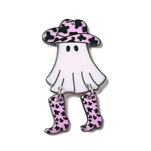 Honeyhandy Halloween Acrylic Pendants, Ghost, 48x23x2mm, Hole: 1.2mm