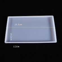 Honeyhandy Rectangle Fruit Tray Silicone Molds, for UV Resin, Epoxy Resin Craft Making, White, 293x192x12mm