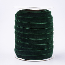 Honeyhandy Single Face Velvet Ribbon, Dark Green, 3/8 inch(9.5~10mm), about 50yards/roll(45.72m/roll)