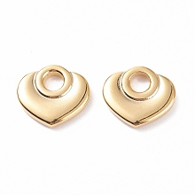 Honeyhandy 304 Stainless Steel Charms, Heart, Golden, 13.5x15x2.5mm, Hole: 4mm