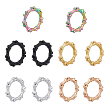 DICOSMETIC 10Pcs 5 Colors 304 Stainless Steel Linking Rings, Imitation Bone Beaded Heptagon Ring, Mixed Color, 21x21x2.5mm, Inner Diameter: 13mm, 2pc/colors