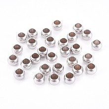 Honeyhandy 304 Stainless Steel Smooth Spacer Beads, Rondelle, Stainless Steel Color, 5x3mm, Hole: 3mm