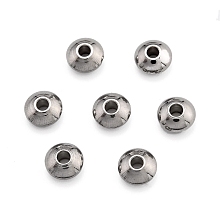 Honeyhandy Flat Round 304 Stainless Steel Spacer Beads, Stainless Steel Color, 8x4mm, Hole: 2mm