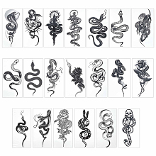 CRASPIRE Snake Temporary Tattoos Black Rose and Snake Temporary Tattoo Stickers Waterproof Arm Neck Makeup Cosmos Tattoos Paper Rocket Stickers Art