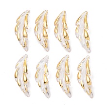 Honeyhandy Transparent Acrylic Pendants, with Gold Stamping, Leaf, Clear, 40x15x5mm, Hole: 1.6mm, 454pcs/500g