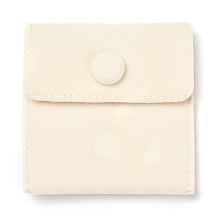 Honeyhandy Square Velvet Jewelry Bags, with Snap Fastener, PapayaWhip, 7x7x0.95cm