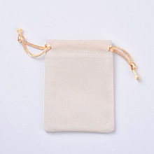 Honeyhandy Velvet Packing Pouches, Drawstring Bags, White, 12~12.6x10~10.2cm