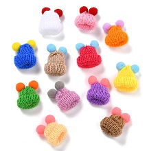 Honeyhandy Handmade Wool Woven Hat Decoration, DIY Craft Decoration, Mixed Color, 38x33x19mm