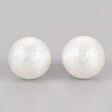 Honeyhandy Imitation Pearl Acrylic Beads, Undrilled/No Hole, Matte Style, Round, Creamy White, 5mm