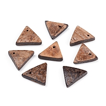 Honeyhandy Coconut Pendants, Triangle, Peru, 17~18x20~22x3~5mm, Hole: 1.2mm