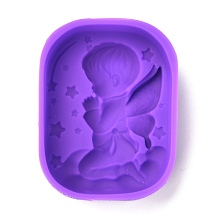 Honeyhandy Cupid Angel Silicone Molds, Food Grade Molds, DIY Handmade Soap Making, Purple, 79x60x25.5mm, Inner Diameter: 76x57mm