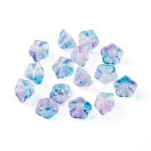 Honeyhandy Electroplate Glass Beads, Trumpet Flower, Deep Sky Blue, 8.5x8x5.5mm, Hole: 1mm