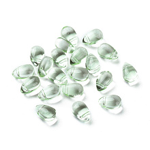 Honeyhandy Transparent Glass Beads, Top Drilled Beads, Teardrop, Light Green, 9x6x5mm, Hole: 1mm