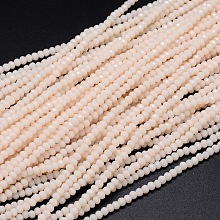 Honeyhandy Faceted Rondelle Glass Beads Strands, Linen, 2.8~3x2mm, Hole: 0.8mm, about 165~169pcs/strand, 15.7~16.1 inch(40~41cm)