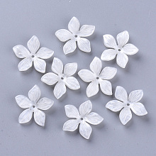 ARRICRAFT 5-Petal Cellulose Acetate(Resin) Bead Caps, Flower, Creamy White, 20.5~21.5x22~23x4.5mm, Hole: 1.2mm