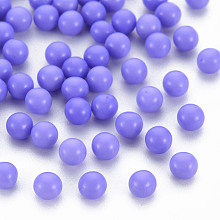 Opaque Acrylic Beads, No Hole, Round, Medium Slate Blue, 4mm, about 1400pcs/50g