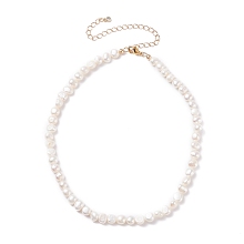 Honeyhandy Vintage Natural Pearl Beaded Necklace for Women, White, 19.29 inch(49cm)