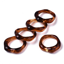 Honeyhandy Transparent Resin Finger Rings, Imitation Gemstone Style, Saddle Brown, US Size 6 3/4(17.1mm)