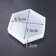 Honeyhandy DIY Hexagon Cup Mat Silicone Molds, Coaster Molds, Resin Casting Molds, White, 75x65x12mm