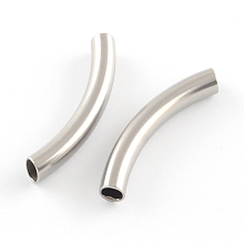 Honeyhandy 304 Stainless Steel Tube Beads, Stainless Steel Color,40x5mm, Hole: 3.5mm