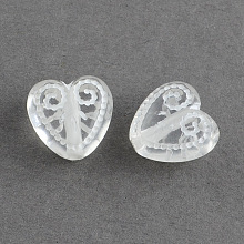 Honeyhandy Transparent Acrylic Beads, Heart, Clear, 11.5x11.5x6.5mm, Hole: 1.5mm