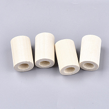 Honeyhandy Unfinished Wood Beads, Natural Wooden Beads, Column, Old Lace, 30x19~20mm, Hole: 9.5~10mm