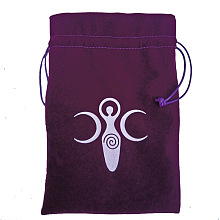 Honeyhandy Velvet Tarot Cards Storage Bags, Tarot Desk Storage Holder, Purple, Goddess Pattern, 18x13cm