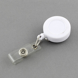 Honeyhandy Plastic Clip-On Retractable Badge Holders, Tag Card Holders, White, 84x31x12mm