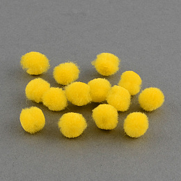 Honeyhandy DIY Doll Craft Pom Pom Yarn Pom Pom Balls, Yellow, 10mm, about 2000pcs/bag