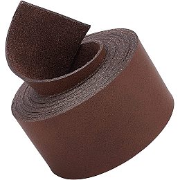 GORGECRAFT Full Grain Genuine Leather Straps 1.5 Inches Wide 78 Inches Long Single Sided PU Leather Strip for DIY Crafts Projects Clothing Jewelry Wrapping Making Bag Strap Handles(Dark Brown)