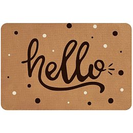 SUPERFINDINGS 23.6"x15.7" Entrance Door Mat, Anti Slip, Durable & Waterproof Linen and Rubber Ground Mat for Front Door Inside Dirt Trapper Mats Shoes Scraper, with Camping Word