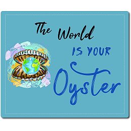 CREATCABIN Mouse Pads The World is Your Oyster with Stitched Edges Waterproof Mouse Mat Pad Desk Accessories Premium-Textured Non-Slip Rubber Base Mouse pad Laptop Computer Office 9.5 x 7.9 Inch