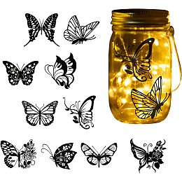 GLOBLELAND 10pcs Butterfly Laser Cut Silhouettes Butterfly Paper Silhouette Butterfly Cutouts Retro Butterfly Cut Silhouettes for Jars Lantern Room Door DIY Crafts Scrapbooking Decoration