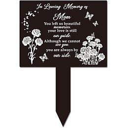 GLOBLELAND Memorial Remembrance Plaque Stake Acrylic Plaque Memorial Commemoratory Sign Garden Remembrance Decoration "In Loving Memory of Mom"