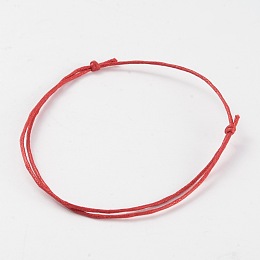 Honeyhandy Adjustable Waxed Cord Bracelets, Red String Bracelets, Red, 50~100mm(2 inch~3-7/8 inch)