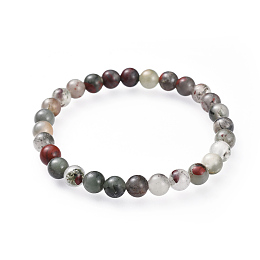 Honeyhandy Natural Bloodstone Stretch Bracelets, 2 inch(5.2cm)