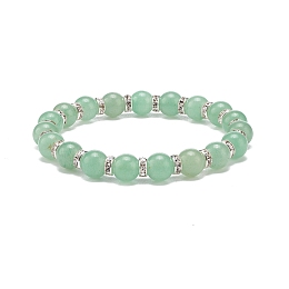 Honeyhandy Natural Green Aventurine Beaded Stretch Bracelet, Gemstone Jewelry for Women, Inner Diameter: 2-1/8 inch(5.5cm), Beads: 6~8.5mm