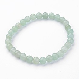 Honeyhandy Natural Aventurine Stretch Bracelets, Round, 55mm(2-1/8 inch)