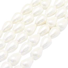 ARRICRAFT 30pcs Ivory Drop Shell Pearl Beads Strands Seashells Gemstone Beads for Necklace, Bracelet, Jewelry Making, Home and Wedding Decor(15.5")