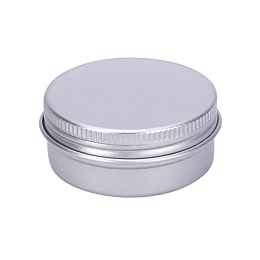 Honeyhandy 20ml Round Aluminium Tin Cans, Aluminium Jar, Storage Containers for Cosmetic, Candles, Candies, with Screw Top Lid, Platinum, 3.9x2cm, Capacity: 20ml(0.67 fl. oz)